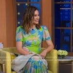 Rebecca’s blue and green floral print dress on Good Morning America