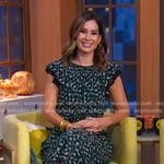 Rebecca’s green printed flutter sleeve dress on Good Morning America