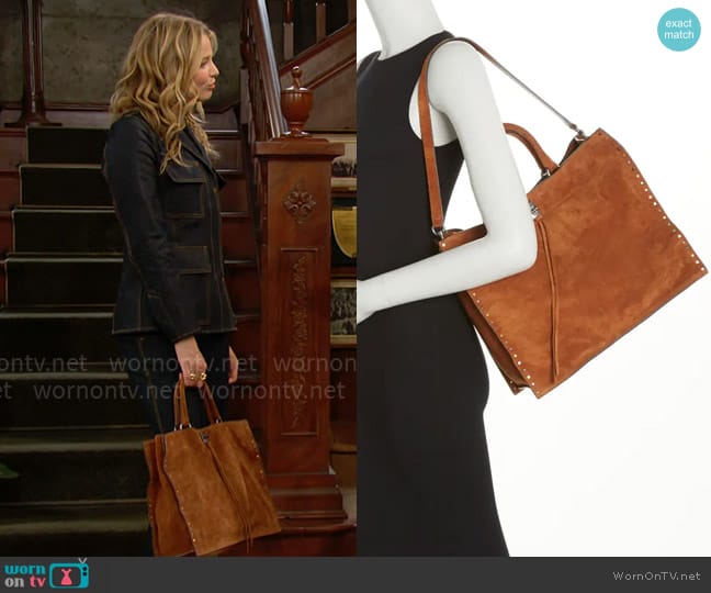 Rebecca Minkoff Darren Tote in Rodeo worn by Summer Newman (Allison Lanier) on The Young and the Restless