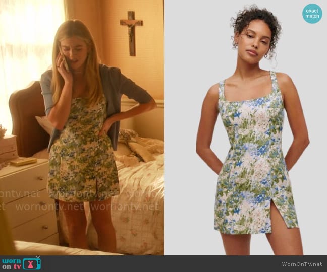 Reformation Noha Dress in Hillside worn by Kelly Beasley (Mallory Bechtel) on Pretty Little Liars Original Sin