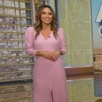Rhiannon Ally’s pink v-neck dress on Good Morning America