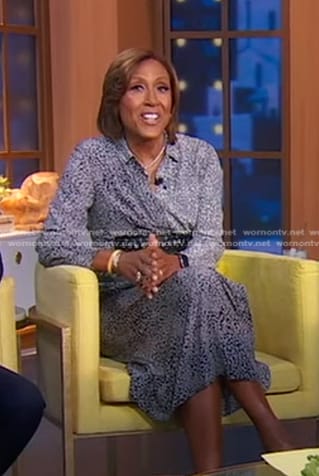 Robin’s grey leopard shirtdress on Good Morning America