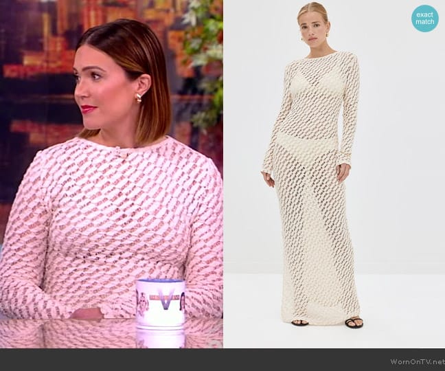 Rohe Lace Boat Neck Dress worn by Mandy Moore on The View