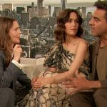 Rose Byrne’s printed one shoulder dress on The Drew Barrymore Show