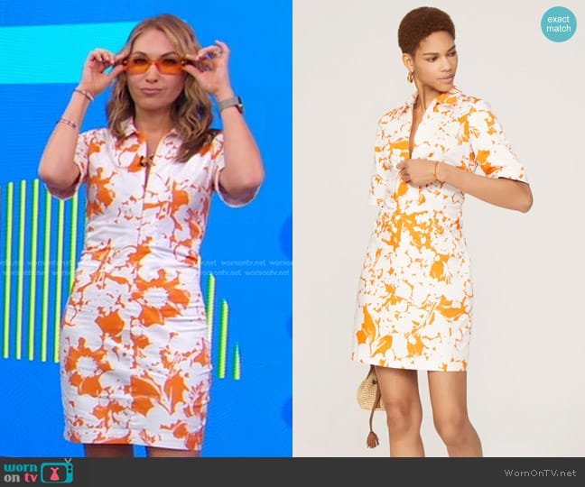 Samsoe Ivana Dress in Orange worn by Lori Bergamotto on Good Morning America