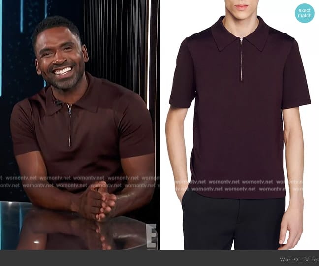 Sandro Pablo Zip Polo worn by Justin Sylvester on E! News