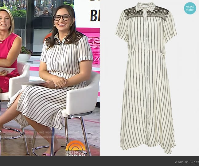 Sandro Striped Cupro Dress worn by Savannah Sellers on Today