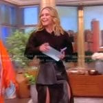 Sara’s black leather skirt and top on The View