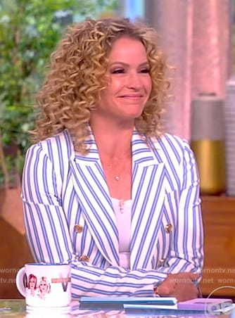 Sara's blue stripe suit on The View