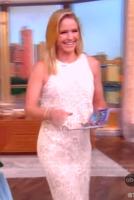 Sara's white lace top and skirt on The View