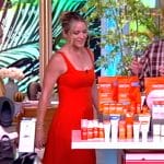 Sara’s red sleeveless midi dress on The View