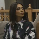 Sara’s tie dye blouse and skirt on The Real Housewives of Dubai