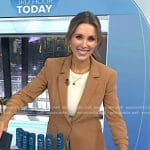 Sarah Eggenberger’s brown ruched sleeve blazer on Today