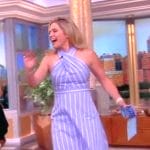 Sara’s blue stripe halter dress on The View