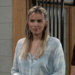 Sasha’s light blue button down shirt on General Hospital