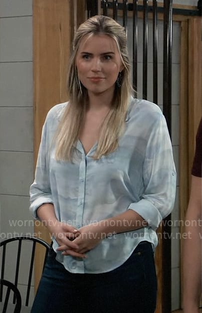 Sasha's light blue button down shirt on General Hospital