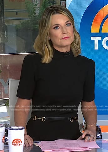 WornOnTV: Savannah’s black belted dress on Today | Savannah Guthrie ...