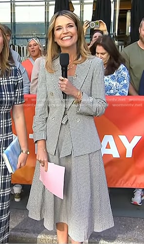Savannah's gingham check blazer and dress on Today