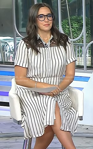 Savannah's white striped lace inset shirtdress on Today