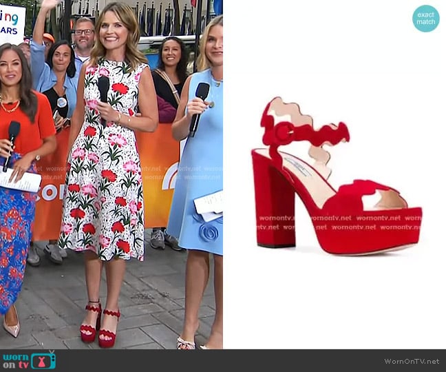 Scalloped Platform Sandals by Prada worn by Savannah Guthrie on Today