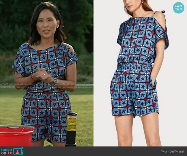 Scotch & Soda Poolside Star & Floral Romper worn by Vicky Nguyen on Today