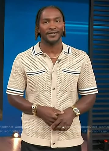 Scott’s crochet knit shirt on Access Hollywood