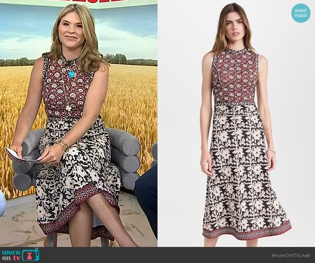 Sea Danae Print Dress in Red worn by Jenna Bush Hager on Today