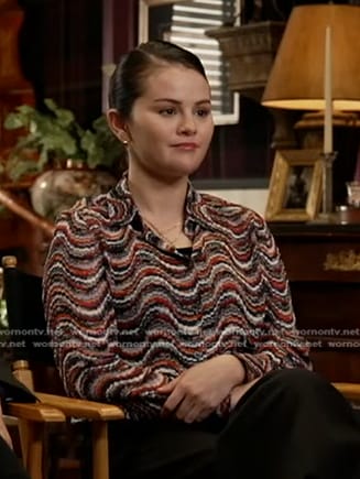 Selena Gomez's wavy striped shirt on Good Morning America