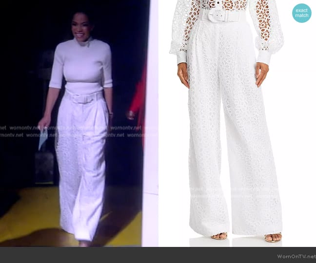 WornOnTV: Sunny’s white lace belted pants on The View | Sunny Hostin ...