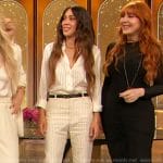 Shani Darden’s pinstripe blouse and pants on The Drew Barrymore Show