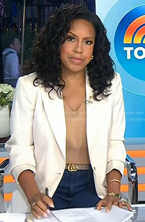 Sheinelle's pink beige belt on Today