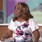 Sheryl’s painted floral dress on The Talk