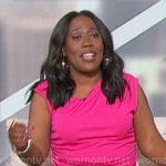 Sheryl’s pink draped sleeveless top on The Talk