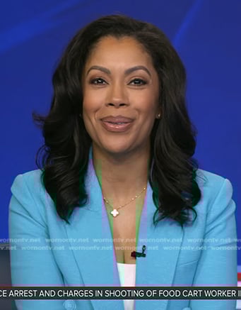 Shirleen's blue double breasted blazer on Good Morning America