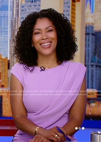 Shirleen's pink draped front dress on Good Morning America