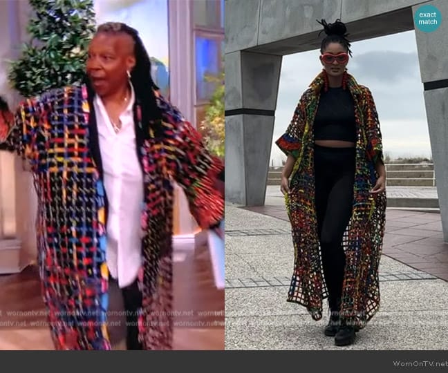 Shop Gazele Oversized Ankara Multicolored Jacket worn by Whoopi Goldberg on The View