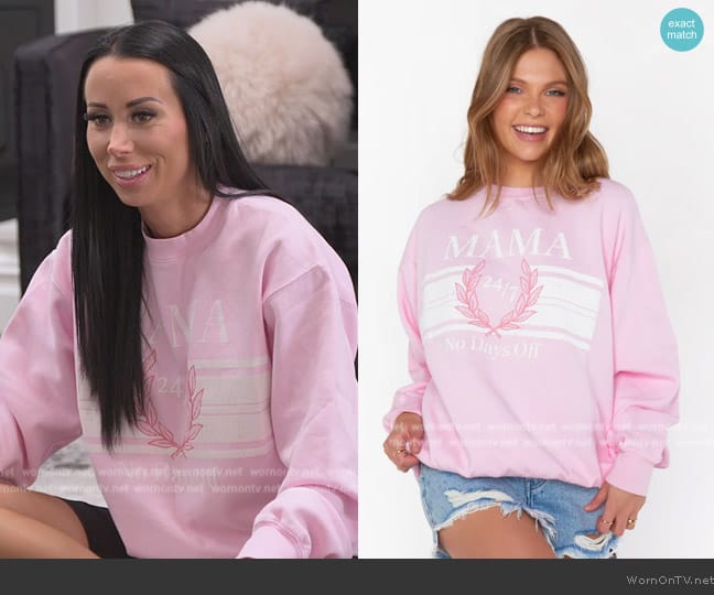 Show Me Your Mumu Stanley Sweatshirt worn by  on The Real Housewives of New Jersey