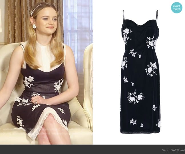 Shushu / Tong Floral Embroidery Layered Midi Dress worn by Joey King on E! News