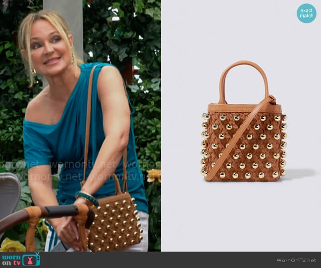 Simkhai Dion Studded Mini Tote worn by Sharon Newman (Sharon Case) on The Young and the Restless