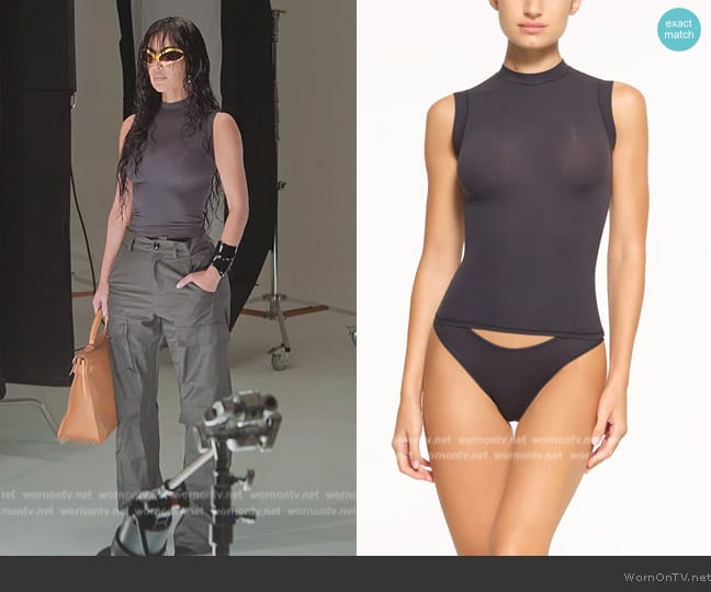 Skims Mock Neck Tank worn by Kim Kardashian (Kim Kardashian) on The Kardashians