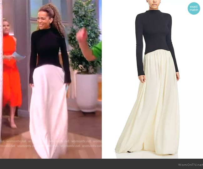 Solid and Striped X Sofia Richie Grainge The Soglio Maxi Dress worn by Sunny Hostin on The View