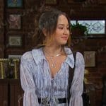 Sophia’s blue tie neck smocked dress on Days of our Lives