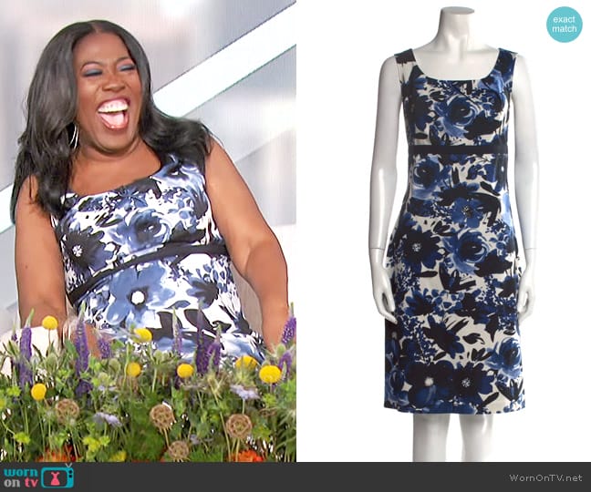 St John Collection Floral Print Knee-Length Dress worn by Sheryl Underwood on The Talk