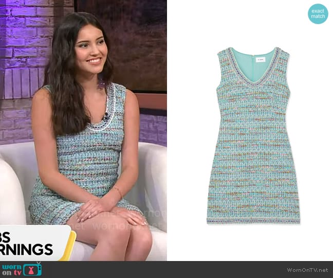 St John Collection Gauzy Multi Yarn Tweed Dress worn by Isabel DeRoy-Olson on CBS Mornings