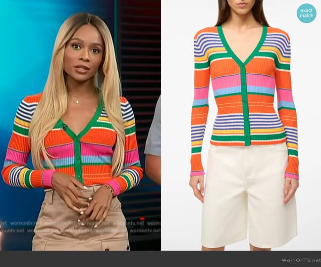 Staud Cargo Cardigan Sweater worn by Zuri Hall on Access Hollywood