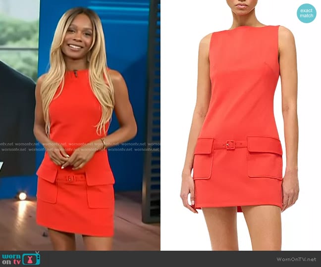 Staud Sheila Sleeveless Mini Dress worn by Zuri Hall on Access Hollywood