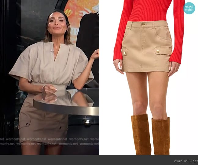 Staud San Carlos Mini Skirt worn by Courtney Lopez on E! News