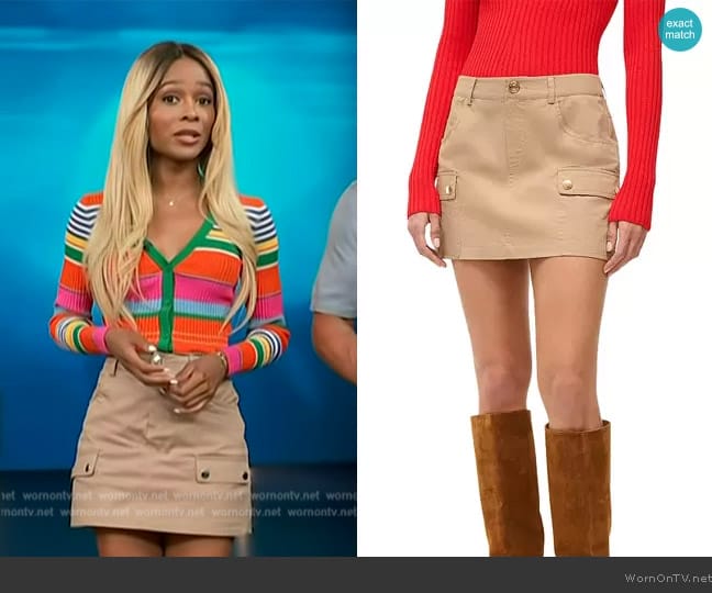 Staud San Carlos Mini Skirt worn by Zuri Hall on Access Hollywood