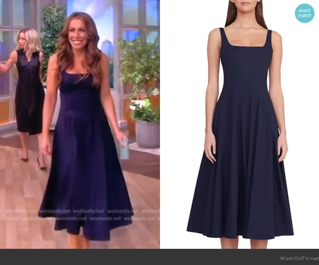 Staud Wells Cotton Poplin A-Line Midi-Dress worn by Alyssa Farah Griffin on The View