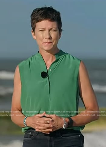 Stephanie's green sleeveless top on Today